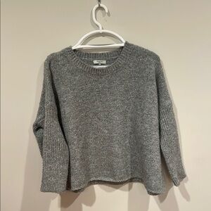 FRNCH Gray Crew Neck Sweater with Textured Knit